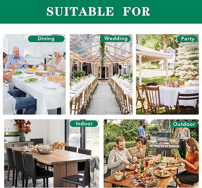 Biscaynebay Textured Fabric Tablecloths 60x84 Rectangular, Black Water Resistant Spill Proof Tablecloths for Dining, Kitchen, Wedding and Parties, Machine Washable
