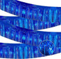 4 Pack 10 Feet Glitter Royal Blue Parade Float Decorations for Trailer Car, Glitter Foil Fringe Metallic Tinsel Streamers Banner Garland for Graduation Weeding Homecoming Birthday Party(Glitter-Blue)