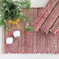 Chardin Home Natural Jute & Red Placemats, Set of 4 – Rustic Handmade Boho Table Mats, 13x19 Inch Dining Table Placemats for Kitchen, Everyday Meals, Holidays, Farmhouse or Modern Table Décor