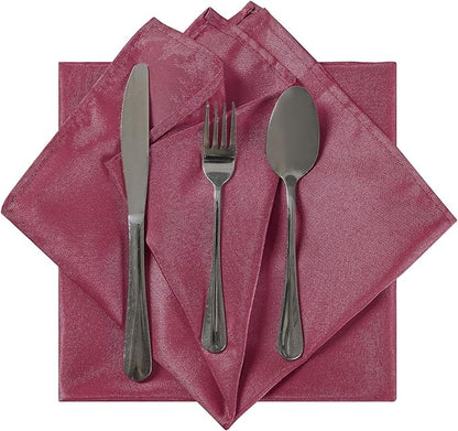 Cloth Napkins 20x20 inch Washable Polyester Dinner Napkins Soft Table Napkins for Wedding Party Dining Banquet(Burgundy,25PCS)