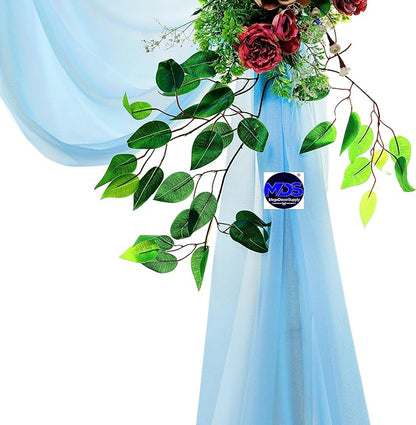 MDS Halloween Chiffon Draping Fabric - 2 Panel, 30" Wide x 20ft Long - Sheer Spooky Arbor & Canopy Drapery for Haunted House Backdrops, Party Ceilings, DIY Costumes & Themed Events - Turquoise