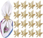 Set of 12 Gold Leaf Napkin Rings - 1.5 Inch Elegant Leaf Design, Lightweight Metal Table Décor for Wedding, Holiday, Thanksgiving, Formal Dining & Special Occasions - ALPHA Living HOME