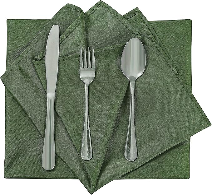 Cloth Napkins 20x20 inch Washable Polyester Dinner Napkins Soft Table Napkins for Wedding Party Dining Banquet(Willow,25PCS)