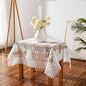 Warm Home Designs 36 x 36 Square Tablecloth - White Embroidered Table Cover for Coffee Table, Vintage Kitchen - VTC White 36 Square