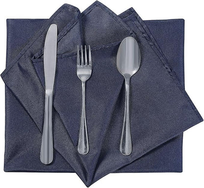 Cloth Napkins 20x20 inch Washable Polyester Dinner Napkins Soft Table Napkins for Wedding Party Dining Banquet(Navy,100PCS)