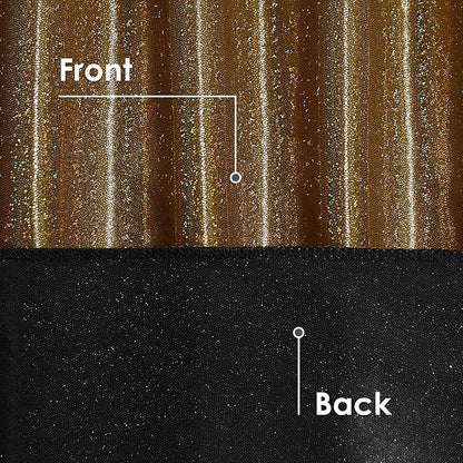 Fitable Black&Gold Sequin Tablecloth for Parties 60x102 Inch - Sparkle Glitter Table Cloth Laser Round Overlay for Wedding Baby Shower Ceremony Birthday Holiday Banquet