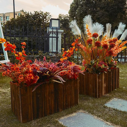 PARTY JOY 15 Bunches Artificial Fall Flowers Faux Fake Orchid Autumn Plants Flowers for Outdoors Thanksgiving Autumn Decor Decorations for Home