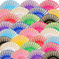 Geetery 30 Pcs Folding Hand Fan for Line Dancing Spanish Boots on The Ground Fans Gifts Bulk Colorful Silk Popping Rave for Women Tea Party Wedding Church Halloween Costume(Embroidery,Elegant Colors)