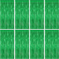 8 Pack Green Streamer, 3.28 FT x 7.05 FT Dinosaur Backdrop, Metallic Tinsel Backdrop FOI Fringe Curtains Party Streamer, Jungle Decor Green Streamer Party Decorations Photo Booth Props
