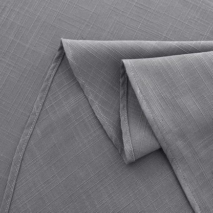 maxmill Lux Faux Linen Tablecloth with Slubby Texture Wrinkle Resistant Anti-Shrink Soft Table Cloth for Kitchen Dining Restaurant Tabletop for Event Holiday Dinner Round 70 Inch Neutral Gray
