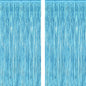 2 Pack Backdrop Curtains, 3.28 Feet x 7.05 Feet Sky Blue Tinsel Backdrop, Metallic Fringe Curtains Foil Tinsel Party Streamer, Winter Backdrop Happy Birthday Party Supplies