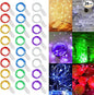 WATERGLIDE 24 Pack Fairy Lights Battery Operated (Included), 7 ft 20 LED Mini String Lights, Waterproof Silver Wire Firefly Starry Lights for DIY Wedding Christmas Party Mason Jars Decor, Multicolor
