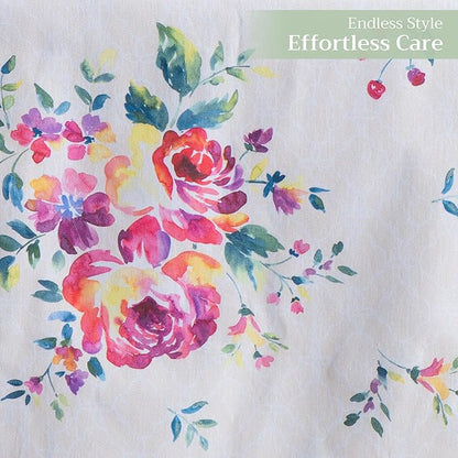 Maison d' Hermine Table Runner 100% Cotton Single Layer Table Runners 108 inches Long Decorative for Home Kitchen Dining Party Wedding Bridal Shower Spring Summer (Rose Garden, 14.50" x 108")