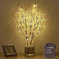 Hairui Twig Branches with Fairy LED Lights 18IN 70LED Battery Operated Lighted Brown Willow Branches for Home Witner Christmas Decoration Indoor Outdoor Use (Vase Excluded)