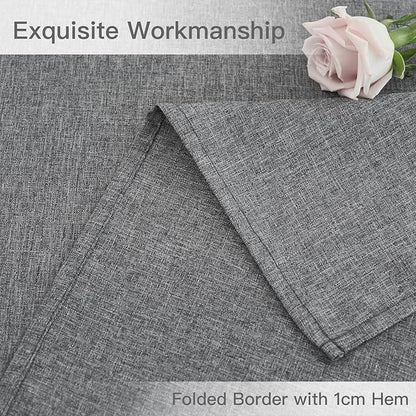 maxmill Rectangular Tablecloth Linen Texture Stain Proof Waterproof Wrinkle Free Spillproof Washable Fabric Table Cloth Farmhouse Tablecloths for Dining Room Party Holiday, 60 x 140 Inch, Dark Grey