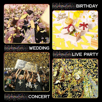 Ultimate Confetti, Biodegradable Confetii - Rectangular Yellow Fluttering Tissue Paper Confetti for Cannon and Launcher use - Best for Birthday, Wedding, Parties and Events - 1 lb, 16 oz