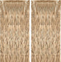 2 Pack Champagne Foil Fringe Backdrop Curtains, Tinsel Streamers Birthday Party Decorations, Fringe Backdrop for Graduation, Baby Shower, Gender Reveal, Disco Party