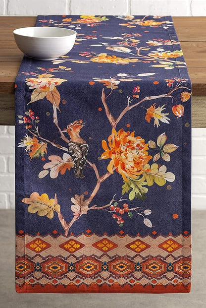 Maison d' Hermine Table Runner 100% Cotton Single Layer Table Runners 48 inches Long for Thanksgiving Christmas Decorations Home Kitchen Dining Party Wedding (Kelim - Infinity, 14.5" x 48")
