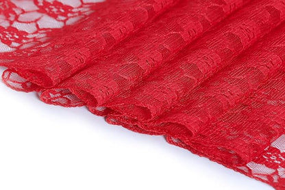 MDS Pack of 12 Wedding 12 x 108 inches Satin Table Runner for Wedding, Decorations for Birthday Parties, Banquets, Graduations, Engagements, Runners fit Rectangle, Round Table- Red