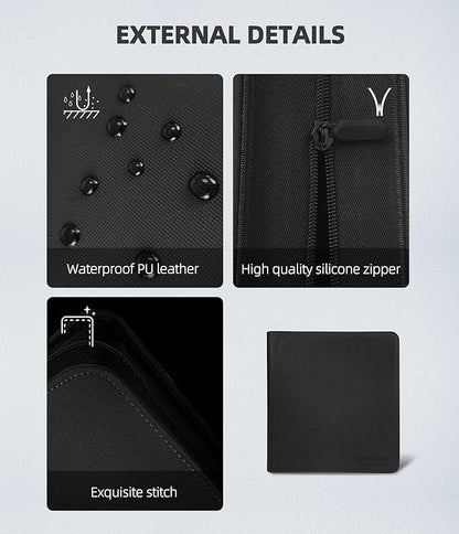 12 Pockets Premium Card Binder 480 Cards Trading Card Binders Side Load Card Storage Display Album(12 Pocket 480 Card Slot,Black)