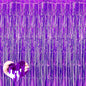 4 Pack Purple Fringe Curtain Backdrop, 3.2Ft x 6.6Ft Metallic Tinsel Foil Fringe Streamers Curtains Background for Photo Booth Birthday Wedding Baby Shower Party Thanksgiving Christmas Decorations