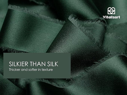 Vitalizart Silk Like Satin Ribbon 1 inch x 30 Yard Dark Green Handmade Frayed Ribbons for Gift Wrapping Baby Shower Wedding Bridal Bouquets Holiday Decor