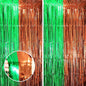 2 Pack Green and Brown Foil Fringe Backdrop Curtains, Tinsel Streamers Party Decorations, Fringe Backdrop, Door Shimmer for Super Bowl or Birthday Party