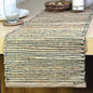 Chardin Home Natural Jute Table Runner 13x72 Inch – Vintage Boho Rustic Table Decor – Handwoven Table Runner in Natural Jute and Green – Farmhouse Dining or Console Table Accent