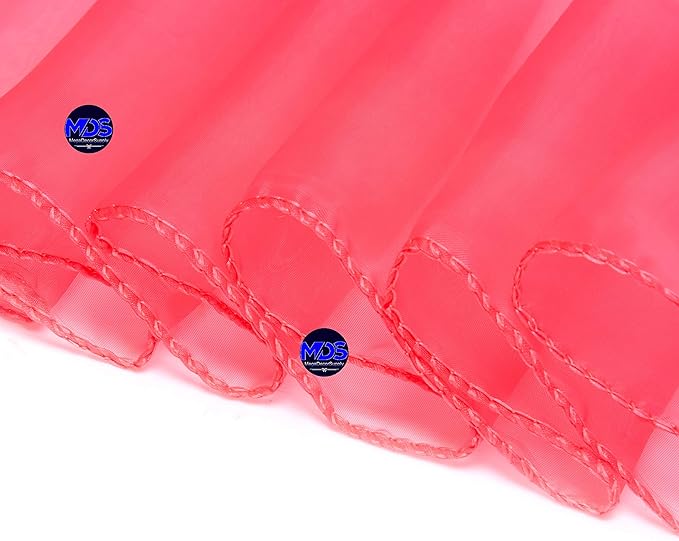MDS Pack of 300 PCS Organza Chair Sashes Wider Dining Chair Bows Ribbon Tie Back for Wedding Party Birthday Bridal Shower Reception Event Banquet Home Chair Cover Decoration - Coral