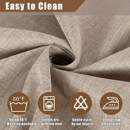 Fitable Faux Linen Tablecloth Rectangle 60 x 120 Inch - Rustic Fabric Table Cloth for 8 Foot Tables, Nature Faux Burlap Table Cover for Kitchen Dining, Party, Farmhouse