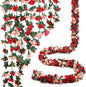 Miracliy 5 Pack 47 FT Fake Rose Vine Flowers Plants Artificial Flower Hanging Rose Ivy Home Hotel Office Wedding Party Garden Craft Art Déco