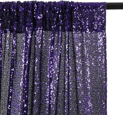 Eternal Beauty Purple Sequin Backdrop, 5x7 Ft Halloween Glitter Background Curtains for Shimmer Photography Party Wedding Birthday Back Drop Decor