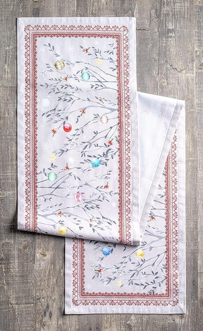 Maison d' Hermine Table Runner 100% Cotton Single Layer Table Runners 60 inches Long for Thanksgiving Christmas Decorations Home Kitchen Dining Party Wedding (Fairy Christmas, 14.5" x 60")