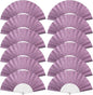 12 Pack Handheld Fan,Folding Hand Glitter Fan with Shining Transparent Fan Rib – Ideal for Wedding, Church, Festival, Dance, Tea Party, Club, and EDM Accessories, Purple