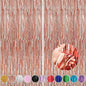 Crosize 2 Pack 3.3 x 9.9 ft Rose Gold Foil Fringe Backdrop Curtain, Streamer Backdrop Curtains, Streamers Birthday Party Decorations, Tinsel Curtain for Parties, Photo Booth Backdrops, Party Décor