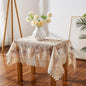 Warm Home Designs 36 x 36 Square Tablecloth - Gold Embroidered Coffee Table Cover or Topper for Vintage Kitchen - VTC Linen