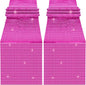 Durony 2 Pack Disco Table Runner 11 x 108 Inch Mirror Hot Pink Glitter Foil With Sparkle Sequin for Bachelorette, 70s, Cowgirl Party Decorations