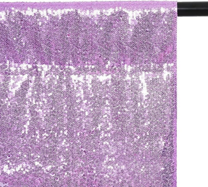 Poise3EHome 10Ft x 10Ft Lavender Sequin Backdrop, Glitter Thick Satin Sequin Background Drapes, Sparkly Opaque Photography Curtain Backdrop for Wedding Party Holiday Festival Decor