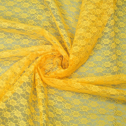 MDS Pack of 20 Wedding 12 x 108 inches Lace Table Runner for Wedding, Decorations for Birthday Parties, Banquets, Graduations, Engagements, and Runners fit Rectangle, Round Table- Yellow Gold