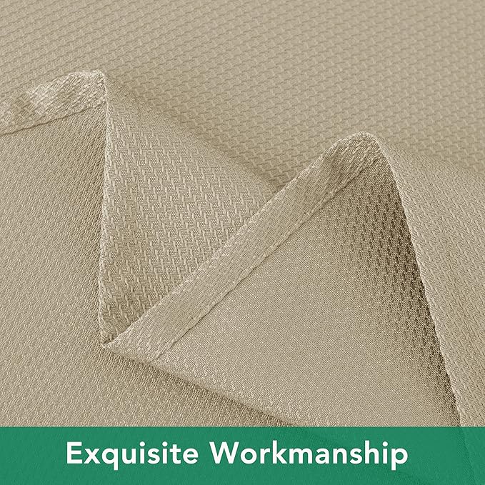 Biscaynebay Textured Fabric Round Tablecloths 70", Natural Water Resistant Table Cloth Circle Folding Table Covers for Dining, Kitchen, Wedding, Parties etc. Machine Washable