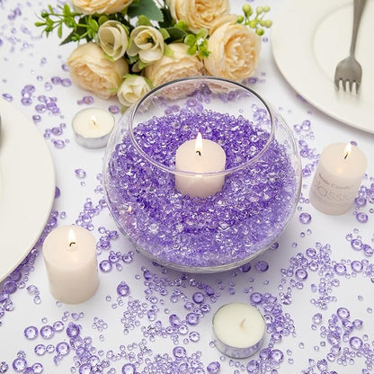 Vase Fillers for Centerpieces Home Deco,8700 Pieces Purple Diamond Table Confetti,Fake Plastic Gems for Bridal Shower,Wedding & Party Decorations