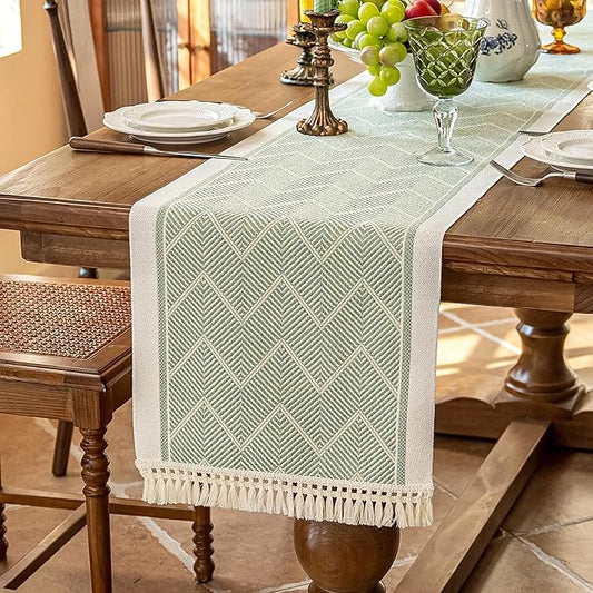 Table Runners 138 Inches,Waterproof Boho Table Runner with Tassel Fringe,Table Runner for Party Coffee Table