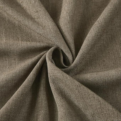 Vision Home Brown Pinch Pleated Semi Sheer Curtains Textured Linen Blended Light Filtering Window Curtains 112 inch for Living Room Bedroom Pinch Pleat Drapes with Hooks 2 Panels 40" Wx112 L