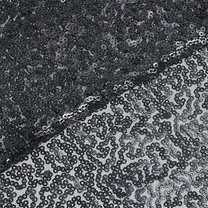 Sugargirl Halloween Black Sequin Backdrop Curtain 2 Panels 2FTx8FT Glitter Black Background Drapes Sparkle Photography Backdrop for Party Wedding Birthday Wall Decoration