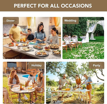 sancua Square Tablecloths 70x70 Inch, 2 Pack - Beige Fabric Table Cloth for Square or Round Tables, Washable Polyester Table Cover for Outdoor Party, Birthday, Decorative Display Tables