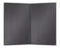 Goodsmart Pajco Style Restaurant Menu Covers – Pack of 10, Side-Loading Menu Holders, Single Stitched Edge, Clear Vinyl Menu Sleeves, Leatherette Trim, Gold Corners, Black, 2 View (8.5" x 14")