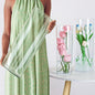 Extra Large Acrylic Cylinder Clear Vase for Floor, Tall Big Wide Mouth Plastic Unbreakable Hurricane Flower Vases of 3 for Home Decor (D 8" X H 19.7", D 6", D 4.8" + 2 Holder)
