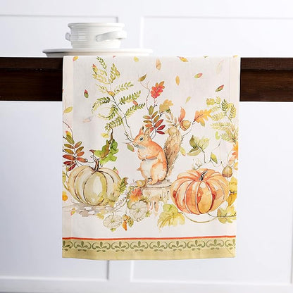 Maison d' Hermine Table Runner 100% Cotton Single Layer Table Runners 72 inches Long for Thanksgiving Christmas Decorations Home Kitchen Dining Party Wedding (Pumpkin Passion, 14.5" x 72")