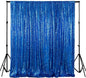 ShinyBeauty Sequin Backdrop Royal Blue 8FTx10FT Glitter Backdrop Photography Background 96Inchx120Inch Blue Shimmer Sequin Fabric Photo Booth Backgrounds for Wedding Banquet Graduation Prom Event