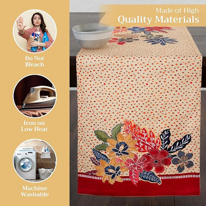 Maison d' Hermine Table Runner 100% Cotton Single Layer Table Runners 108 inches Long for Thanksgiving Christmas Decorations Home Kitchen Dining Party Wedding (Kalahari, 14.5" x 108")